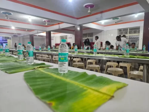 Guests served traditional banana leaf lunch at a function