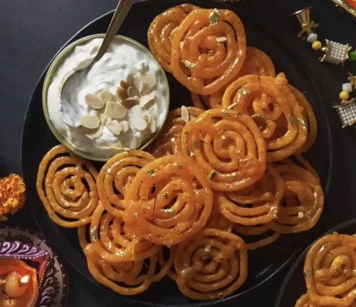 Jalebi sweet served in Andhra catering Bangalore