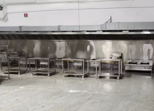 Modern model kitchen used by Andhra style caterers in Bangalore