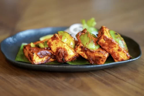Grilled paneer tikka served as party starter