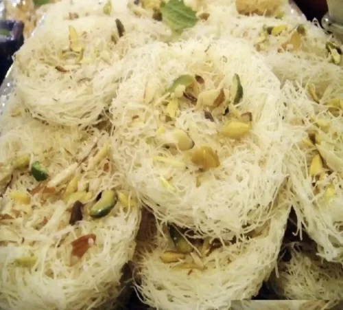 pheni with badam milk sweet served at andhra style catering bangalore