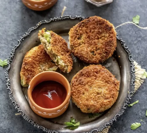 Crispy veg cutlet served as starter in Andhra style catering Bangalore