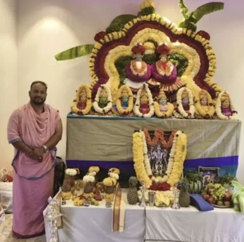 Telugu purohithulu performing gruhapravesha pooja