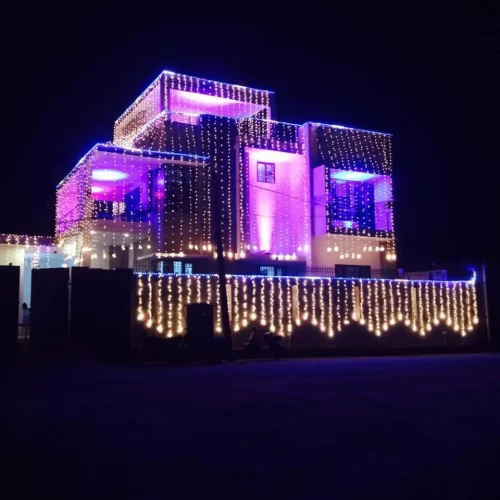 Beautiful housewarming decorations with lights in Bangalore