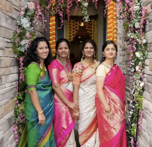 Traditional gruhapravesham ritual photography with family in Bangalore