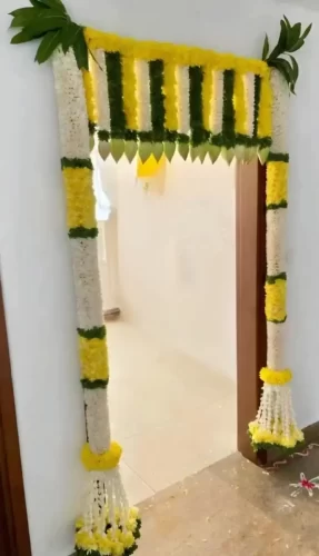 Premium flower decoration for apartment flat warming ceremony in Bangalore
