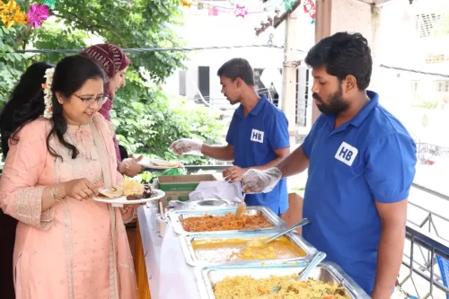 Premium vegetarian buffet catering for housewarming ceremony in Bangalore.