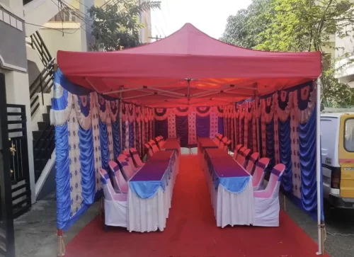 Tent shamiyana setup for housewarming function in Bangalore