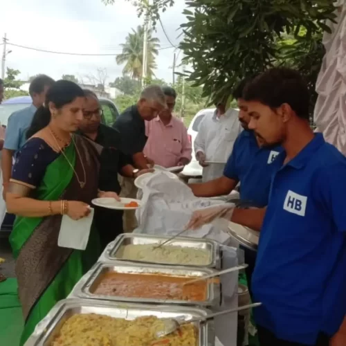 Veg buffet catering service arranged for house warming function in Bangalore.