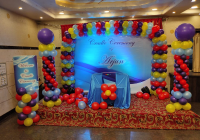 Banner theme naming ceremony balloon decorations Bangalore