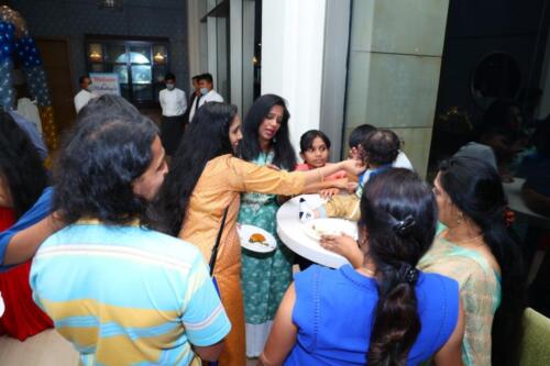Birthday kid enjoying hiibangalore caterer dishes