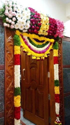 Door flower decoration for gruha pravesha, house warming