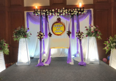 Elegant naming ceremony flower decoration organisers Bangalore