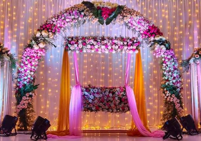 Grand naming ceremony flower decorations