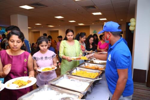 Kids having food with Hiibangalore catering in an event