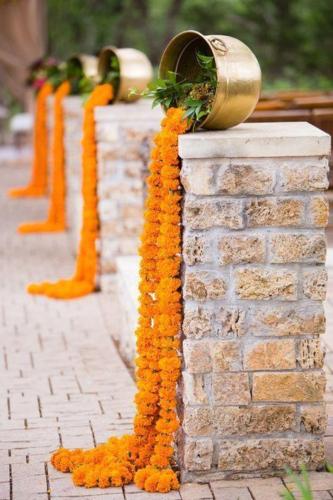 Marigold floral decor for griha pravesh Bangalore