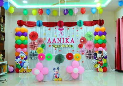 Mickey mouse themed birthday arrangements Bangalore