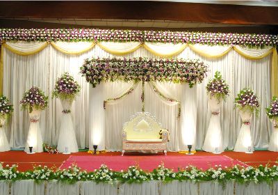 Wedding stage decoration with flowers Bangalore